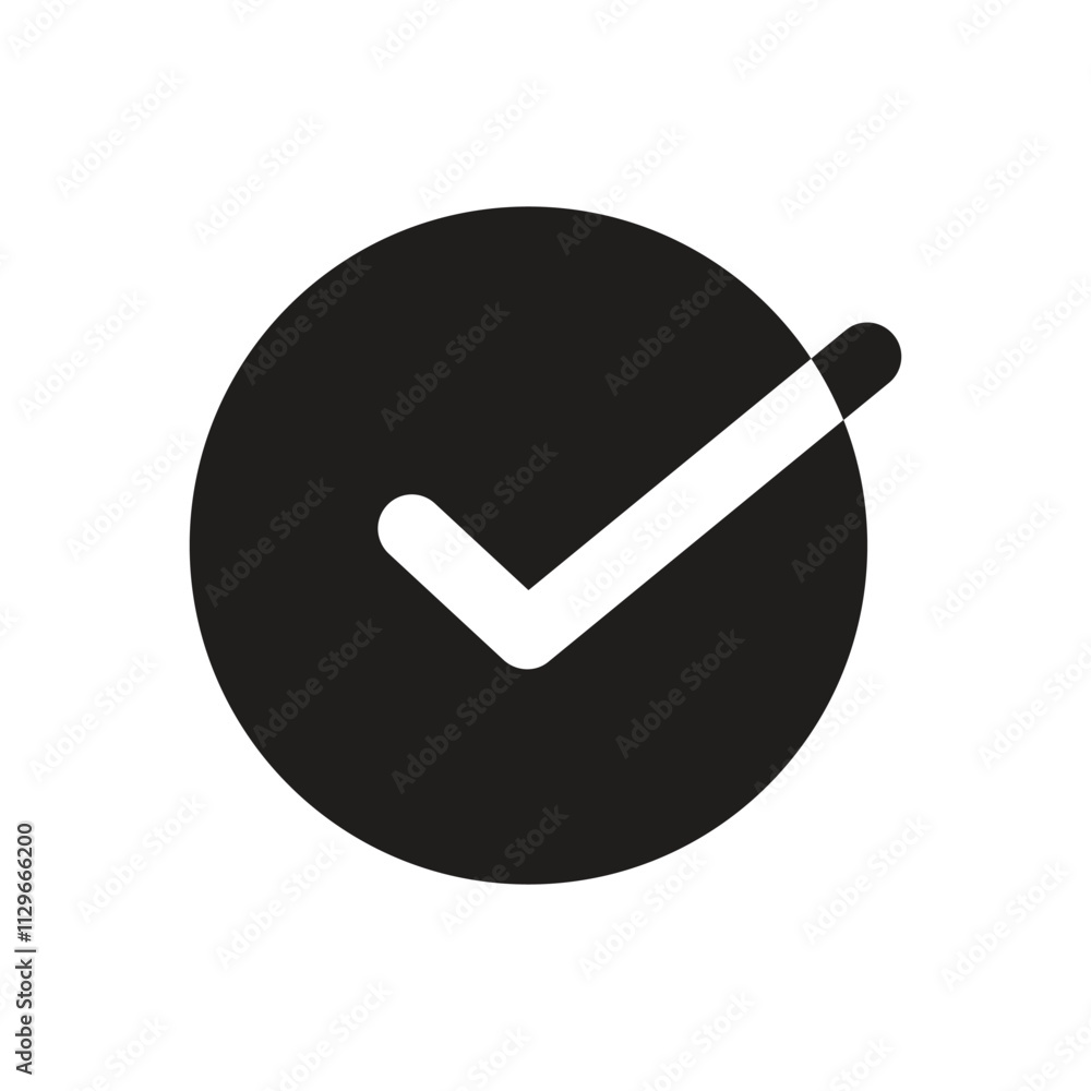 Poster the image displays a minimalist white clock face with a checkmark indicating task completion.
