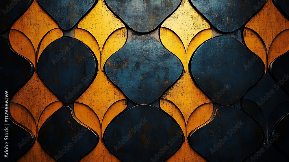 Poster minimalist ogee pattern design featuring refined and sleek textures image