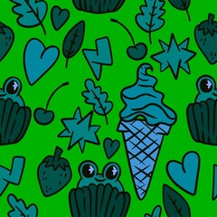 Christmas ice candy seamless ice cream pattern for wrapping paper and fabrics