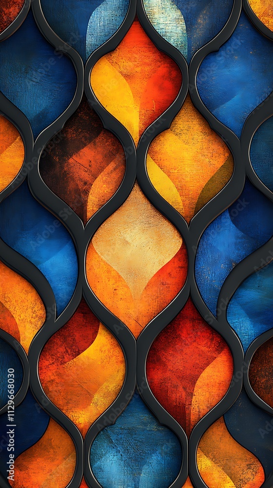 Poster sophisticated ogee pattern design featuring intricate artistic elements