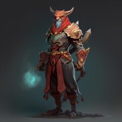 Fototapeta premium Stylized and Fantasy Hero Character - 3D Design - Dota2 Style