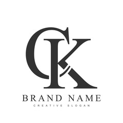 CK trendy logotype template. Initial letter c and k classic font style. Creative logo for company name or identity.