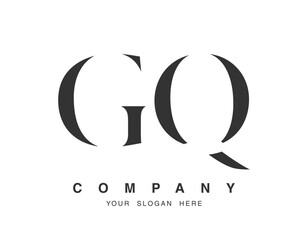 GQ logo design. Initial letter g and q serif font style. Creative classic company name typography. Trendy logotype or identity.