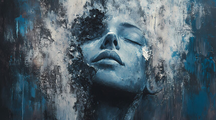 Mixed media art: exploring the paradoxical complexity of human emotions and abstract expression. Paradox. Illustration