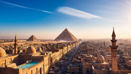 Obraz premium stunning panorama cairo egypt