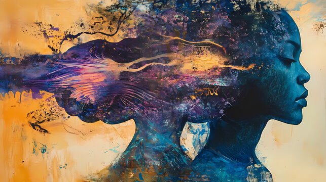 Mixed media art: exploring the paradoxical complexity of human emotions and abstract expression. Paradox. Illustration