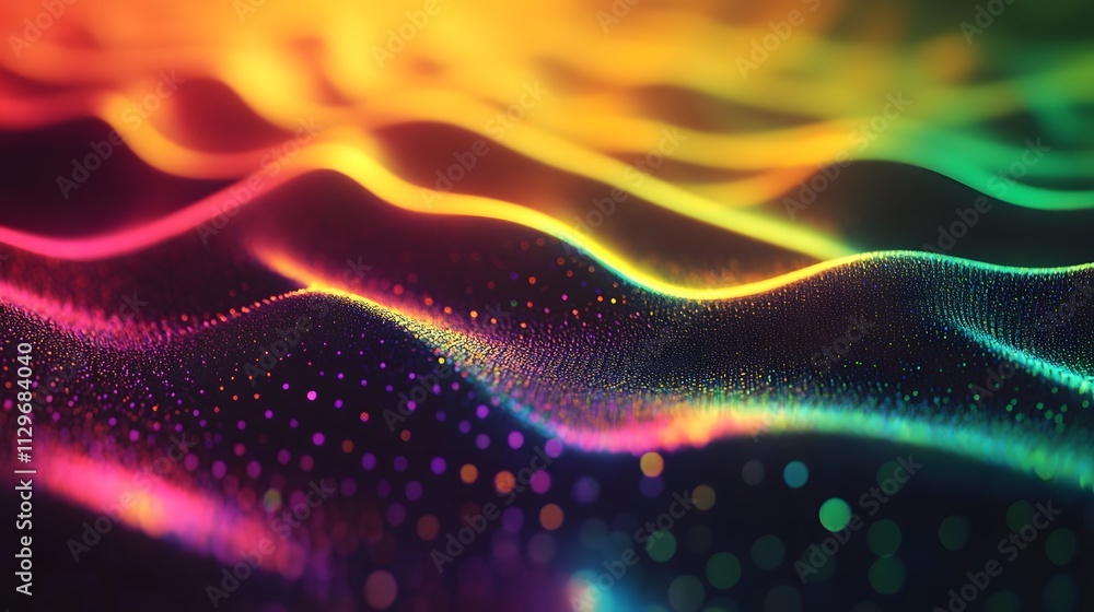 Poster abstract colorful wavy particle background