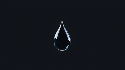 A vector of a simple water droplet, symbolizing the study of fluid dynamics. Water droplet minimalist icon.