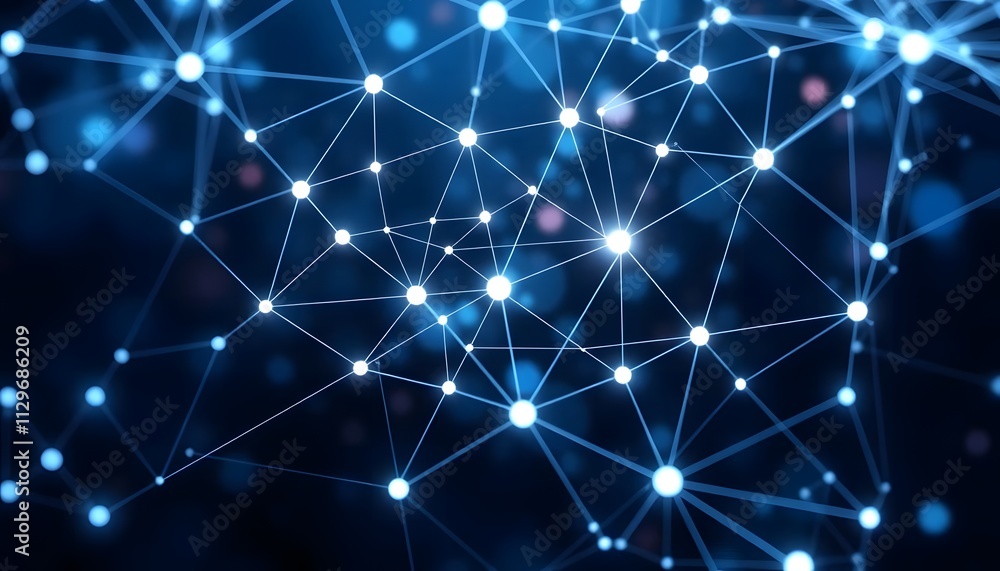 Poster abstract network connections global interconnectivity digital data visualization futuristic technolo