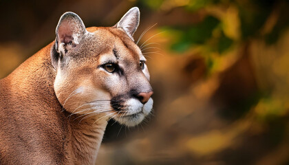 Naklejka premium a Puma, Highlighting Its Sleek Fur and Intense Gaze