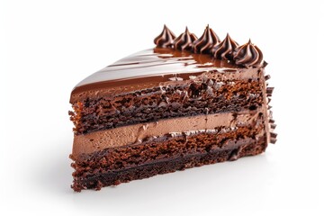 Chocolate cake with white background