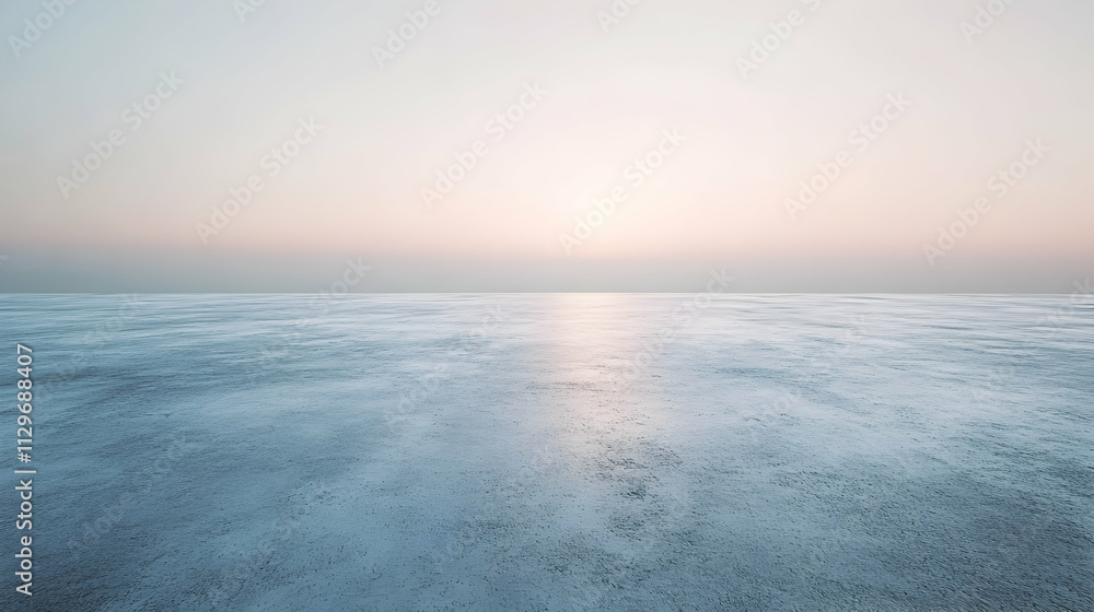 Poster polished cement floor extending into a minimalist gradient background for product showcases -