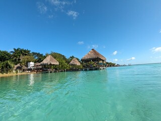 panorama landscape view of Holbox Island in Mexico, a stunning tropical paradise known for its pristine beaches, turquoise waters, and rich biodiversity
