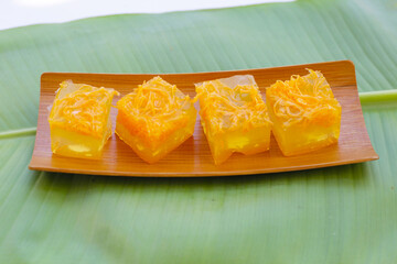 Thai sweet egg floss jelly