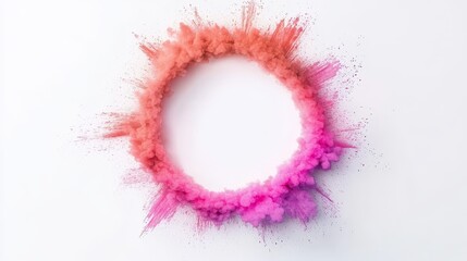 Symmetrical watercolor square layout, bold color contrasts, white isolate background