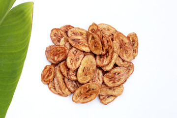Crispy banana chips. Fruit snack