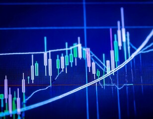 Financial chart with positive gain, symbolizing profit, growth, and economic success.