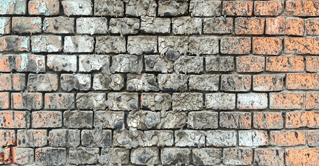 Office, home or loft architecture interior design. Red and gray cement brick wall texture background.