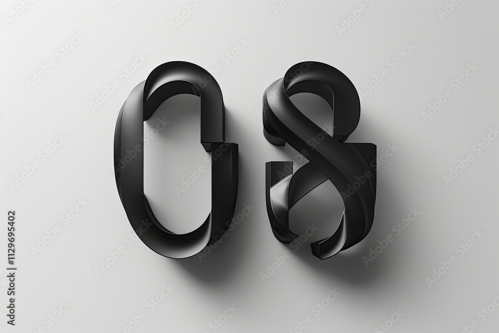 Poster unique black cursive numbers displayed creatively on a minimalist background in an artistic arrangem
