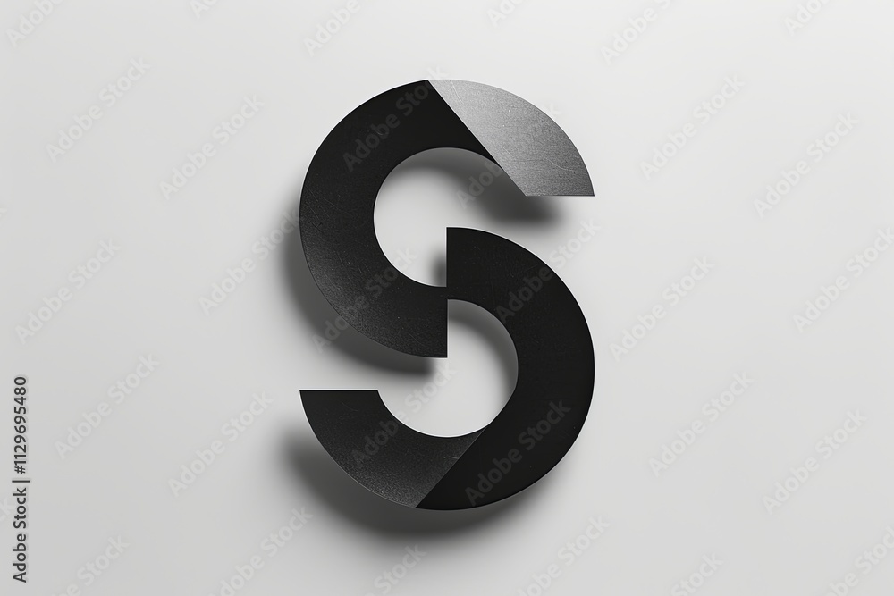 Poster modern abstract design featuring intertwined black shapes on a minimalist background showing creativ