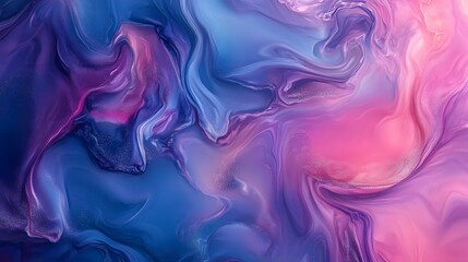 Obraz premium Abstract Swirling Pink Purple and Blue Fluid Art