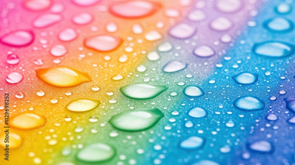 Poster vibrant water droplets create a mesmerizing abstract backdrop, perfect for adding a splash of color 