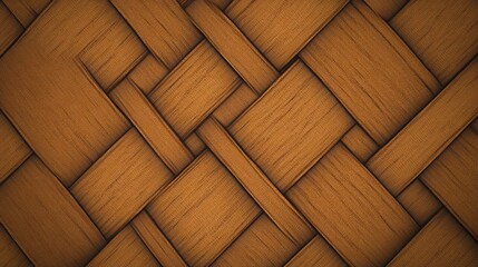 Fototapeta premium Intricate brown woven texture pattern resembling handmade craftsmanship with interlaced fibers, perfect for backgrounds, textiles, or design projects emphasizing rustic and elegant aesthetics.