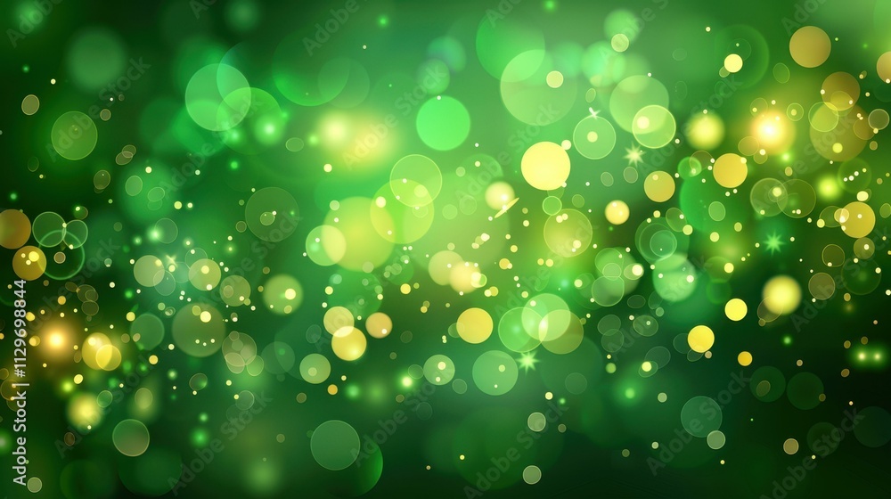 Poster experience vibrant blurred bokeh, where soft green and silver colors blend to create an enchanting b