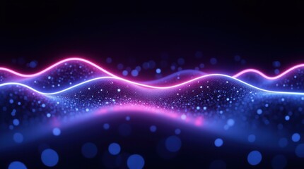 Fototapeta premium Glowing Digital Waveforms