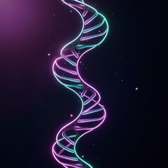 Neon DNA Strand Illustration