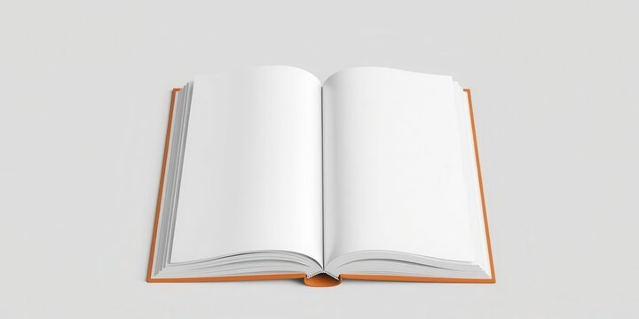 Blank hardcover book with plain grey cover isolated on grey background for easy customization and replacement of designs, isolated, grey