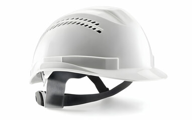 Fototapeta premium White construction safety helmet, isolated on white background, clipping path,, AI Generated