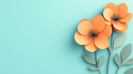 Obraz premium cute, colorful paper-cut flowers 
