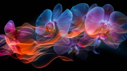 fine and creative orchid flowers fluid art