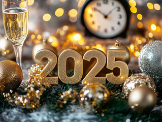 Neujahr Dekoration 2025