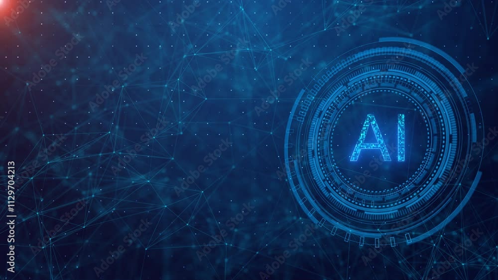 Poster digital technology ai 3d big data, business integration advanced technology graphs, business data, m