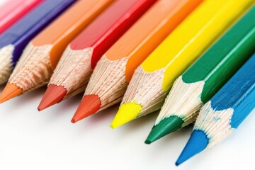 Color pencils on white backgound