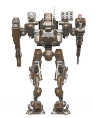combat mech is rear view