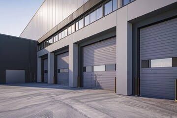 contemporary factory with roll up doors