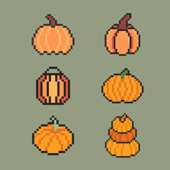 pumpkin bundle set pixel art