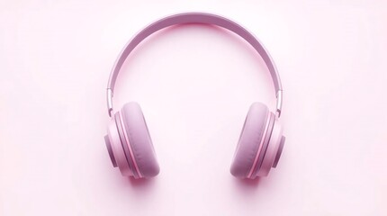pink headphones on white background