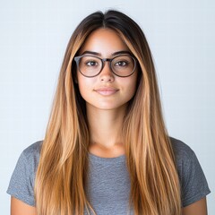 Obraz premium young woman with glasses and long hair