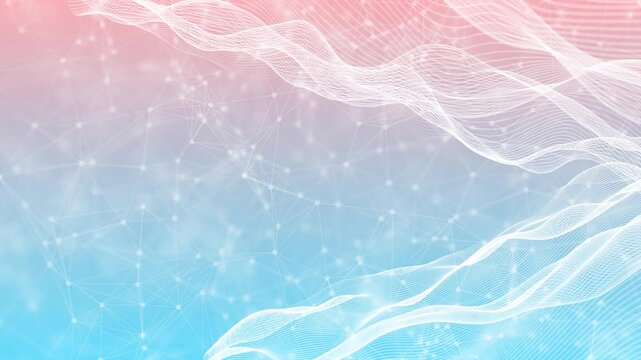 3D Ai abstract Digital technology speed connect blue 4K background, cyber nano information, communication, innovation future tech data, internet network connection, Quantum computer big data, line dot