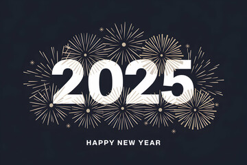 2025 glows under radiant golden fireworks, delivering festive, celebratory vibes