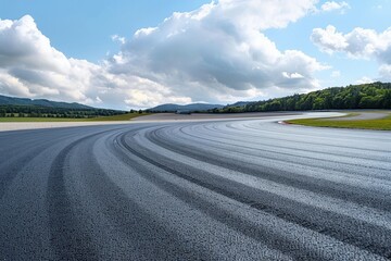 Desolate racetrack and scenic nature view