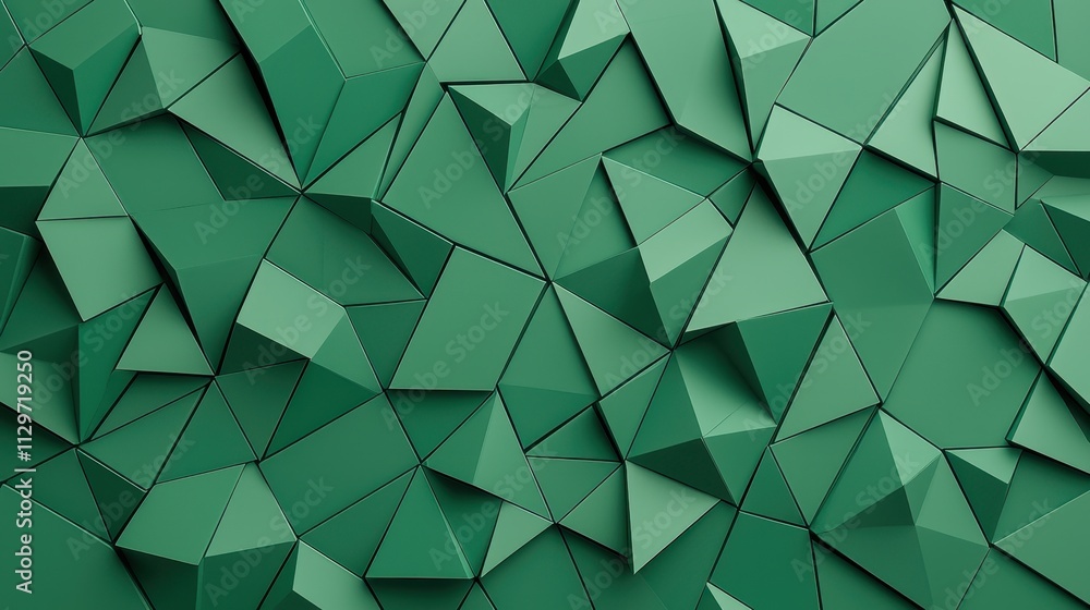 Poster geometric green abstract background with triangle shapes and texture