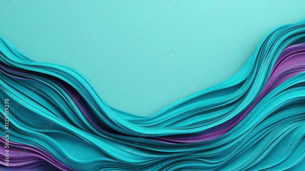 Aufkleber colorful waves in abstract design with smooth curves and layers