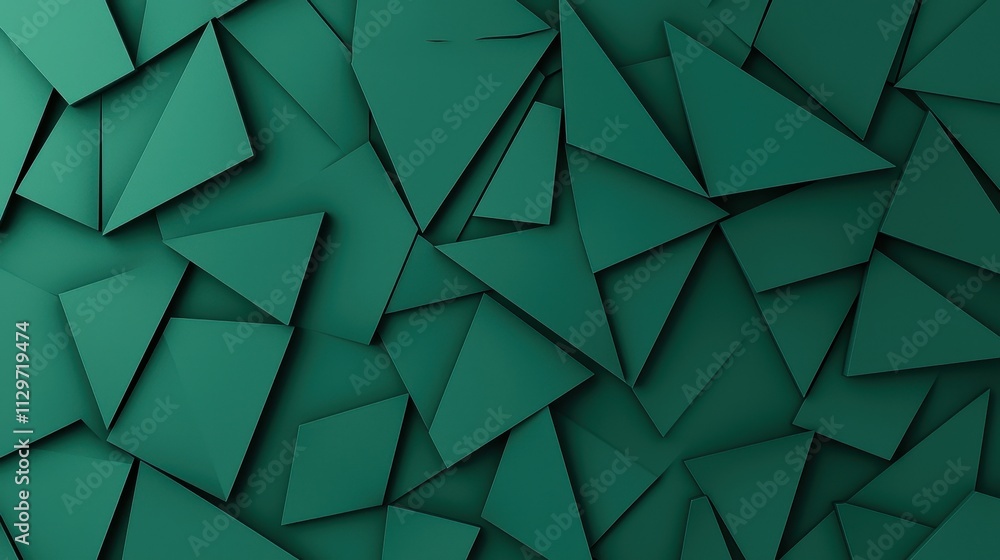 Poster abstract geometric background of triangular shapes in dark green