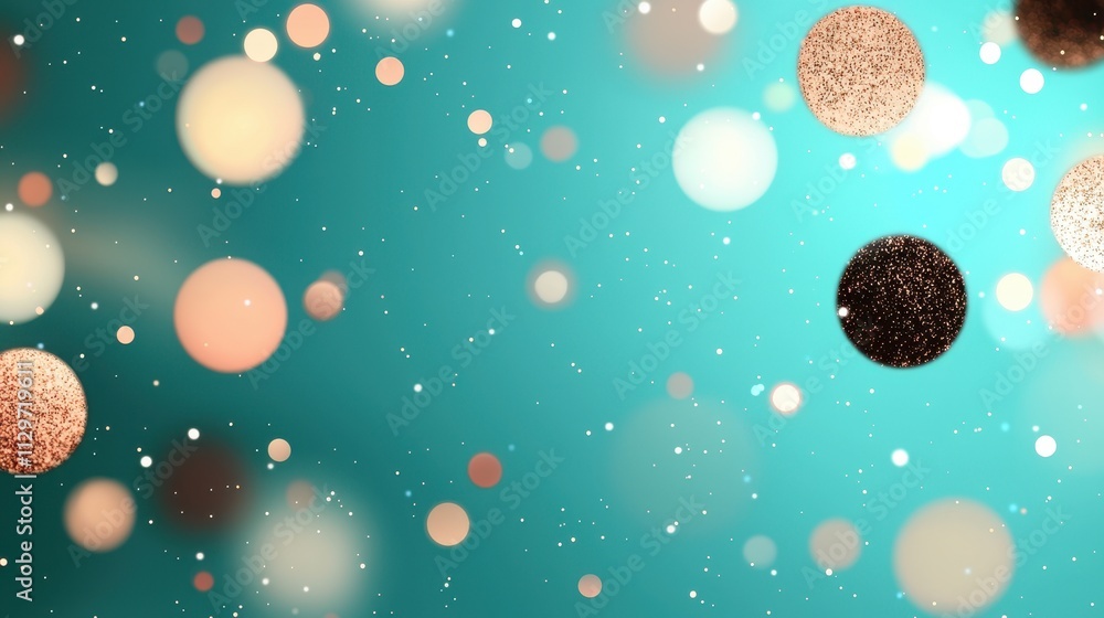 Poster abstract bokeh background with colorful circles and gentle sparkles