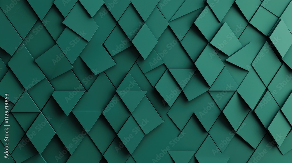 Aufkleber geometric green background with layered paper textures and patterns